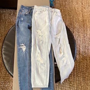2 pair ripped jeans